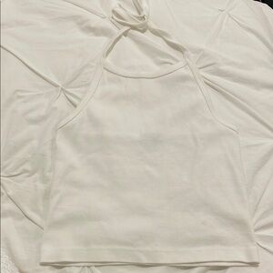 Brandy Melville Cream Tie Front Crop Tank